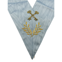 Sautoir d'officier Rite Français GLNF Trésorier, brodé main