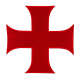 Patch écusson Croix Templière à coudre ou à coller 20x20 cm