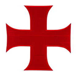 Patch écusson Croix Templière à coudre ou a coller 20x20 cm