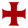 Patch écusson Croix Templière à coudre ou a coller 20x20 cm