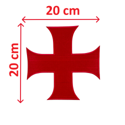 Patch écusson Croix Templière à coudre ou a coller 20x20 cm