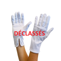 1 paire de gants blancs 3 nervures coton épais DECLASSES