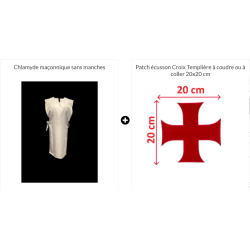 Ensemble Chlamyde uni + écusson croix Templière