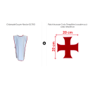 Ensemble Chlamyde bord rouge + écusson croix Templière