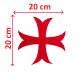 Patch écusson Croix Templière SOT à coudre ou à coller 20x20 cm