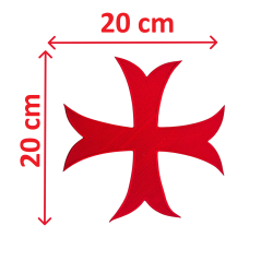 Patch écusson Croix Templière SOT à coudre ou à coller 20x20 cm