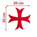 Patch écusson Croix Templière SOT à coudre ou à coller 20x20 cm