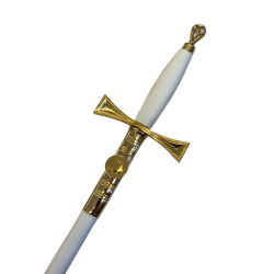 Epée fine blanche et or