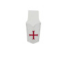 Porte épée cuir blanc bordé croix rouge