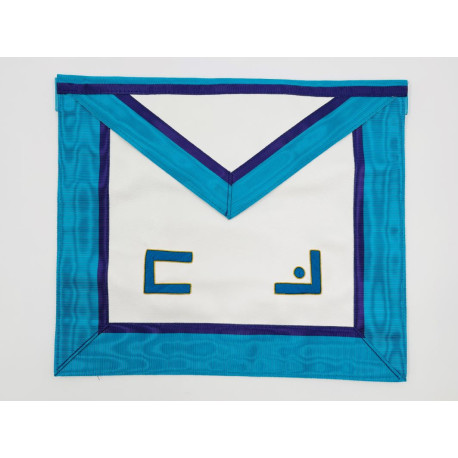 Tablier de maître Rite Ancien et Primitif de Memphis Misraïm en simili-cuir brodé