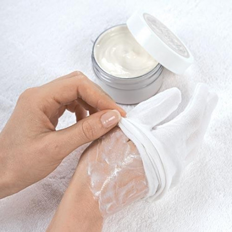 Gants blancs en 100 % coton fin - soin des mains fragiles