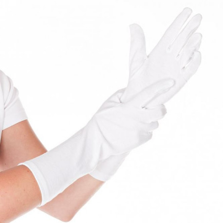 Gants blancs coton au poignet long pour couvrir l'avant-bras