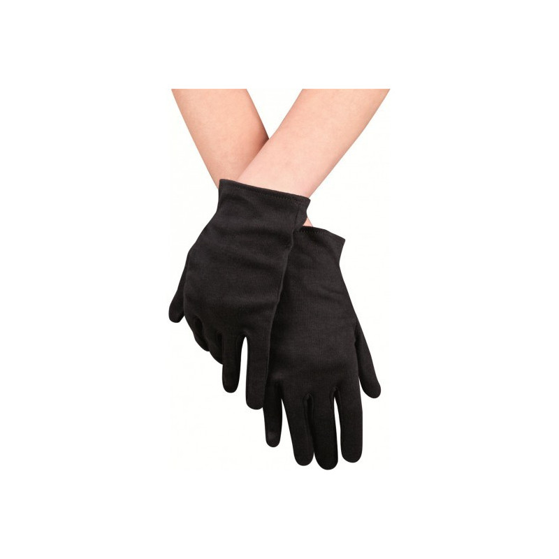 Gants noirs en 100 % coton en quatre tailles