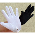 GANTS NOIRS ou BLANCS coton avec antiglisse grip-grip