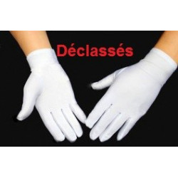 1 paire gants blancs lycra mat DECLASSE