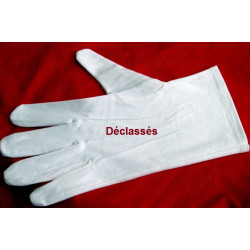 1 paire de gants blancs coton grande taille DECLASSES